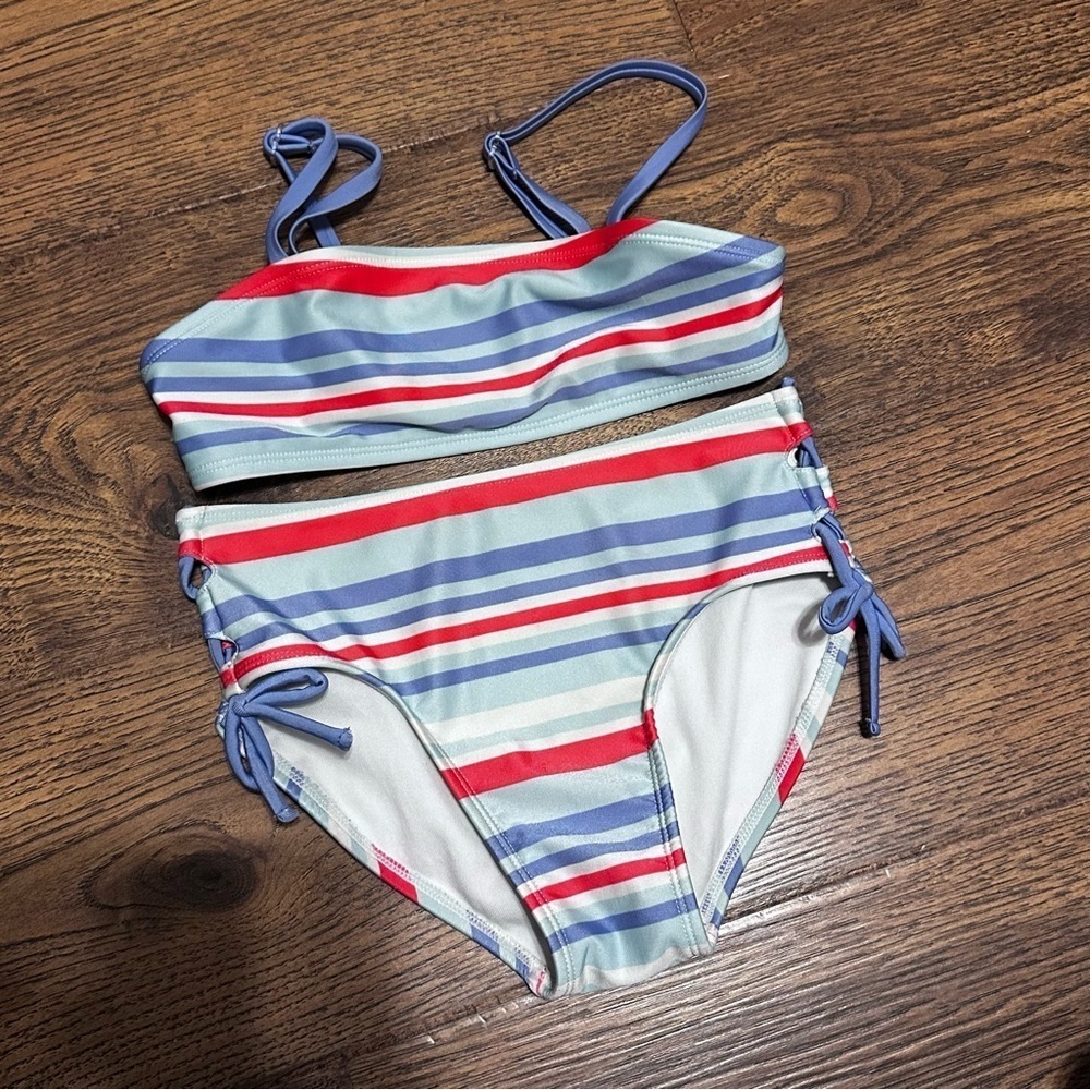 Art Class Girls’ Boat’s Striped Two Piece Bikini Set size 7/8